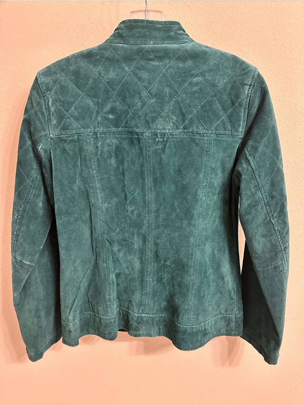 Ruff Hewn Teal Suede Genuine Leather Jacket size S - Picture 4 of 5